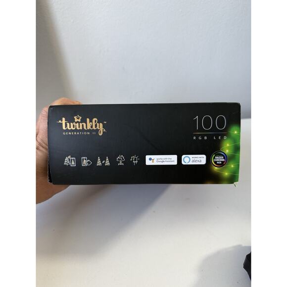 Twinkly Strings Green Wire Christmas Lights, Multicolor, 100 RGB LED, 26.2ft - Picture 5 of 9